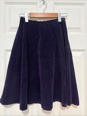 Vintage Union Made in Canada Women's Corduroy A-Line Skirt in Purple